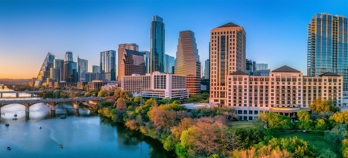 Pulled back view of Austin
